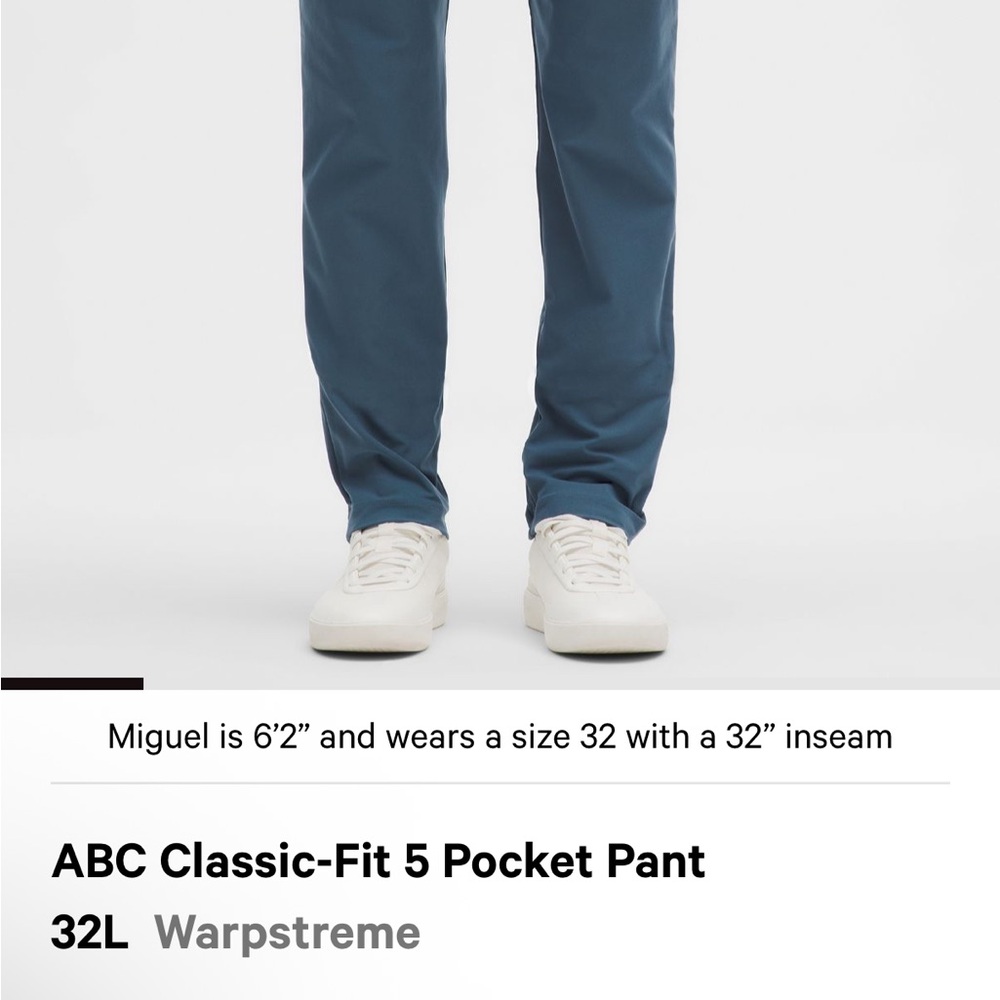 Lululemon Athletica Men's Iron Blue Chinos